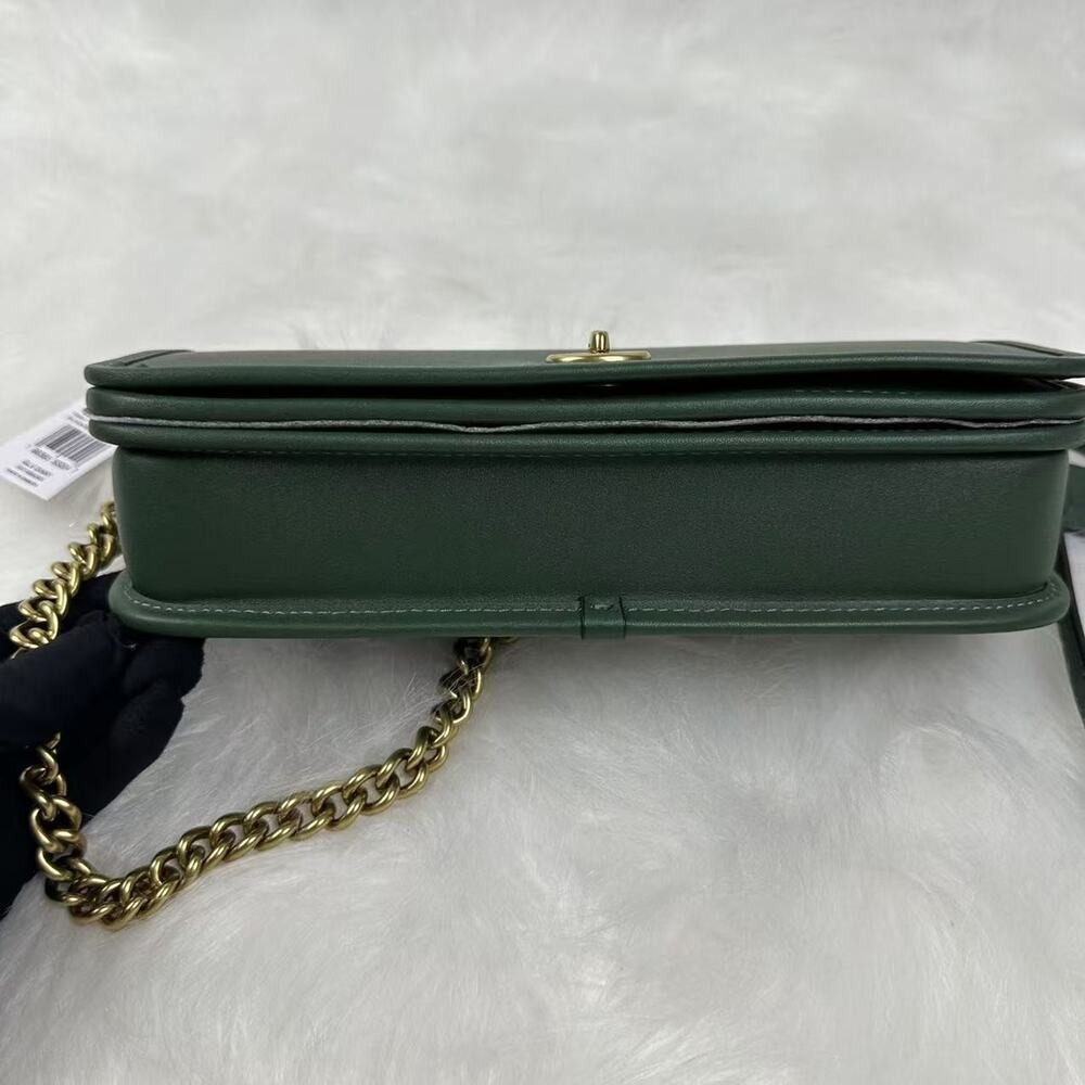 Coach Dinky Shoulder Bag Leather/Hunter Green 2 Strap CW641 NWT + Free Gift Box - Picture 9 of 10